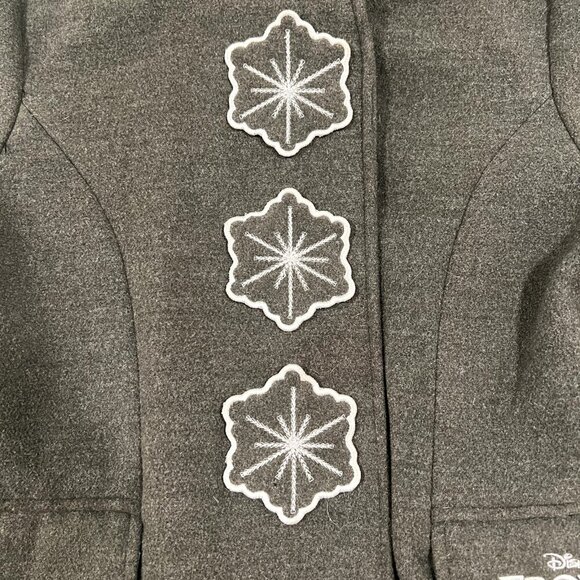 20% off $40+! Authentic Disney Frozen Girls Jacket 6X Grey LIKE NEW Pea Coat - Picture 6 of 13